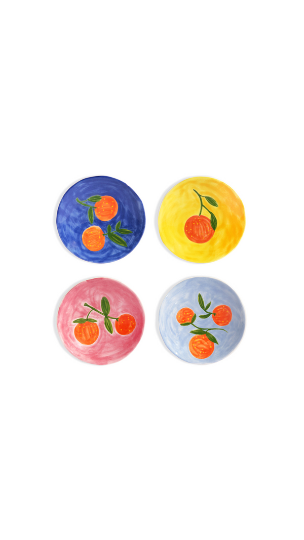 Plate - Orange full colour (set of 4)