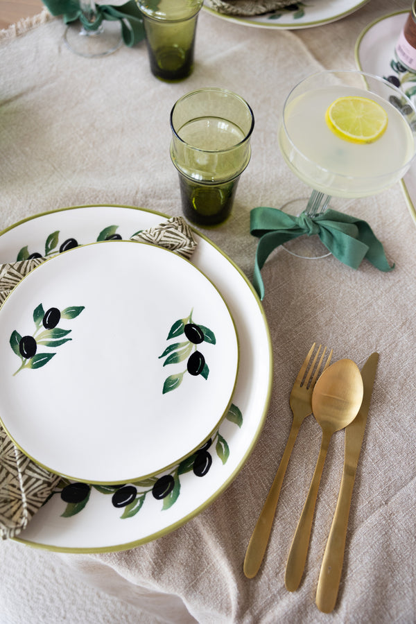 Plates (set of 4) medium - Olive